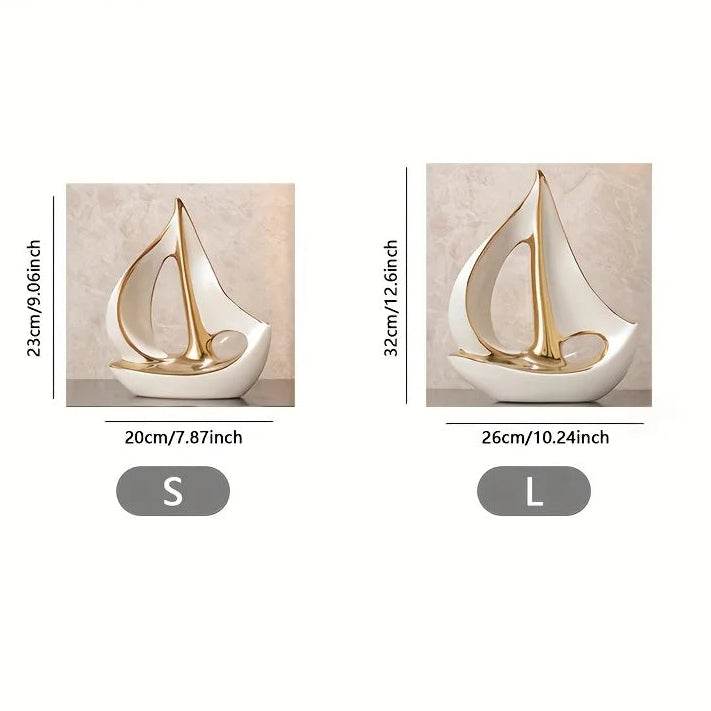 Ceramics Sailboat Sculpture