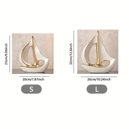 Ceramics Sailboat Sculpture